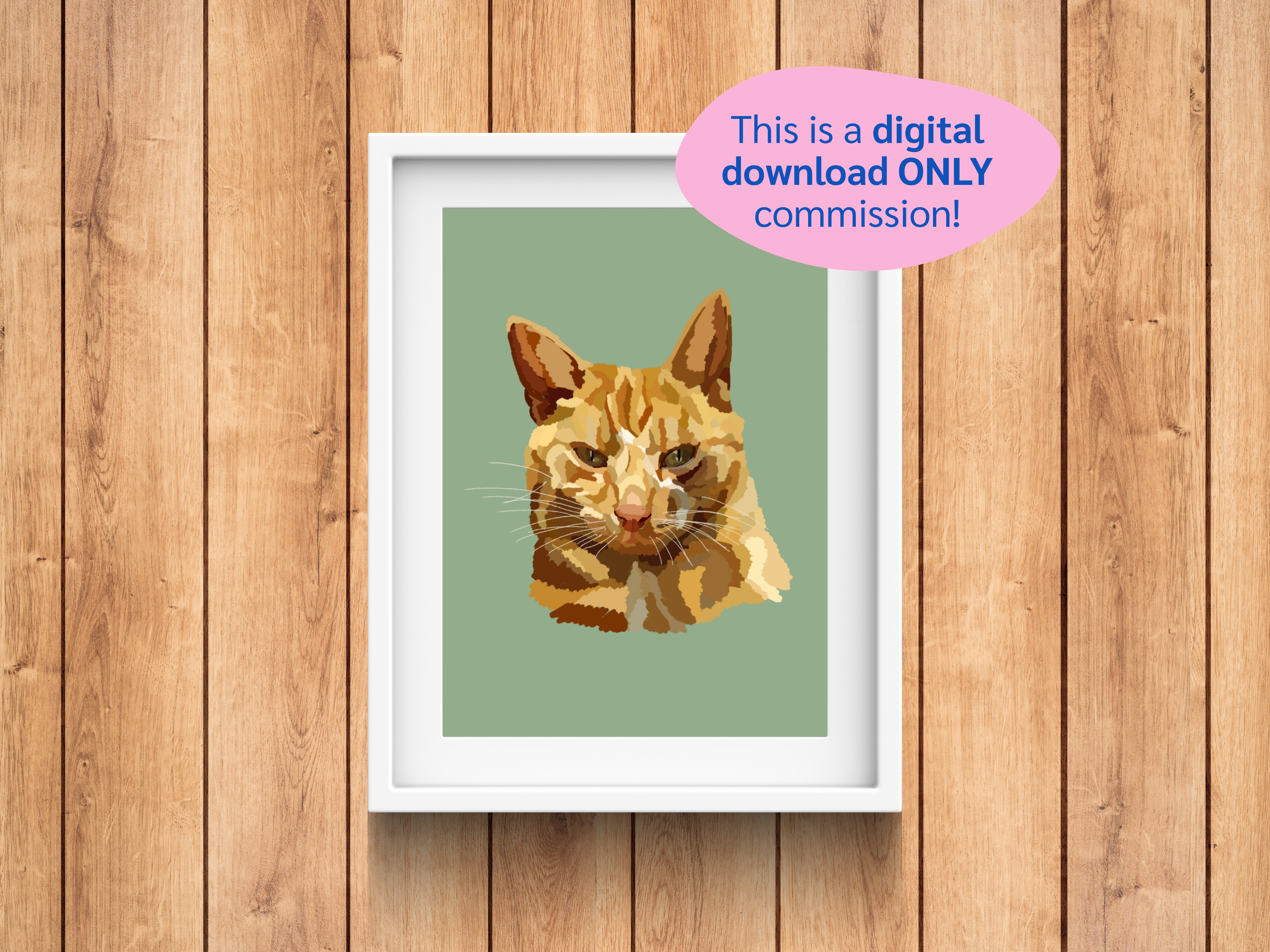 Custom pet portrait: personalised animal art (digital download)