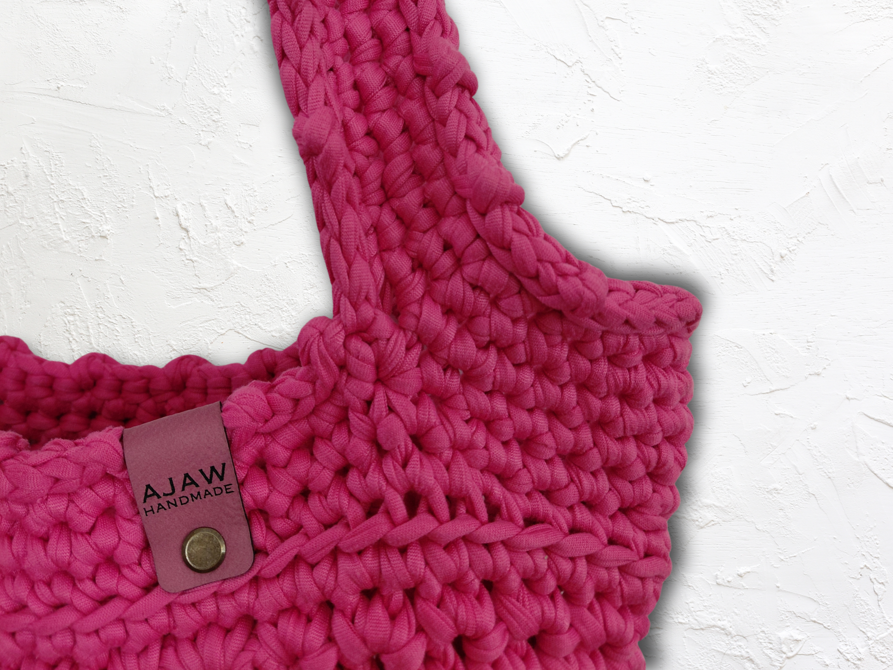 Custom classic tote bag - handmade crochet shoulder bag