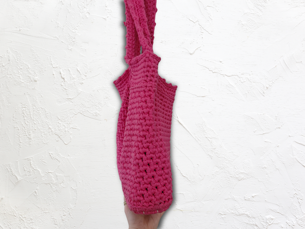Custom classic tote bag - handmade crochet shoulder bag