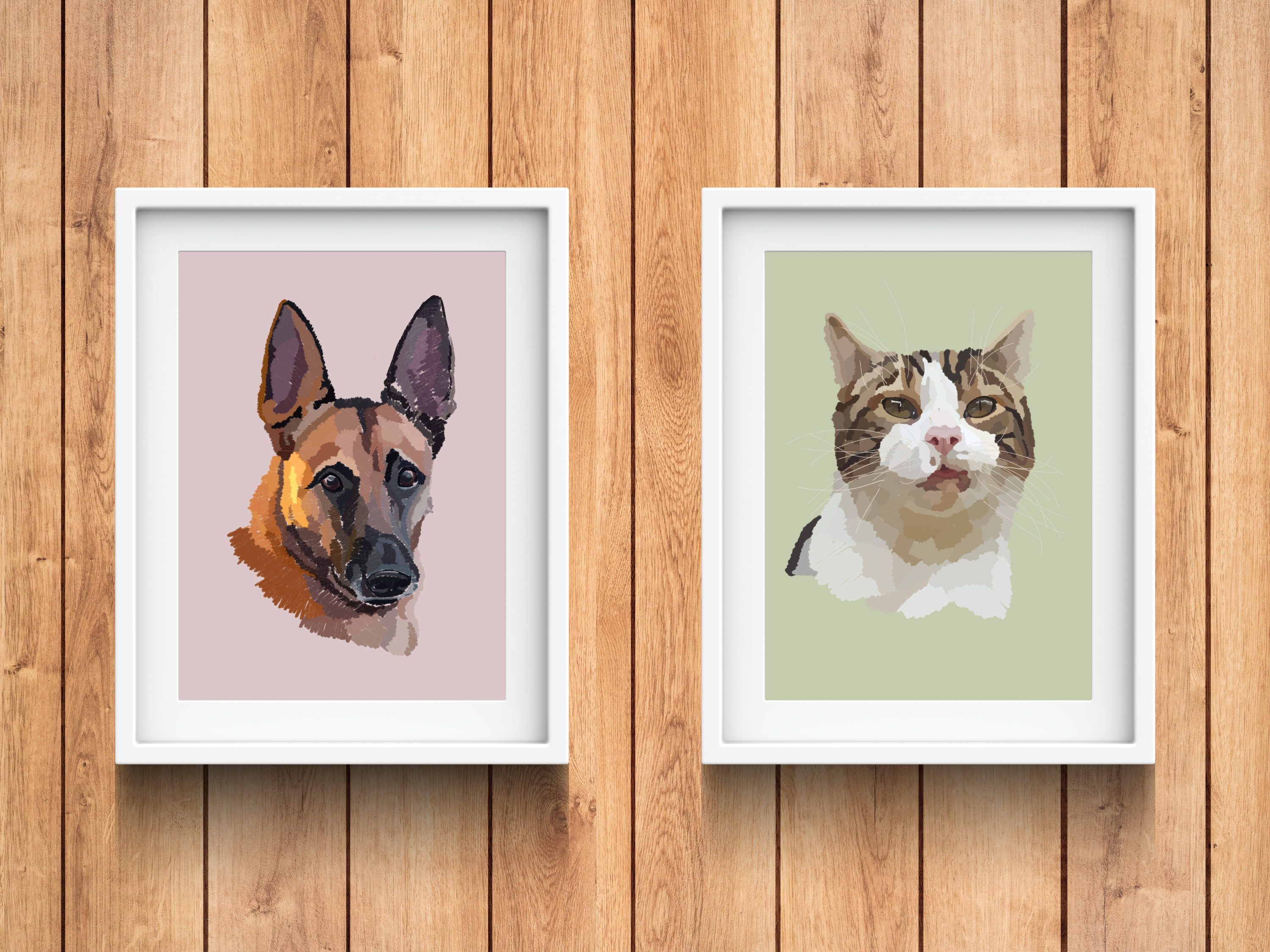 Custom pet portrait: personalised animal art (digital download)