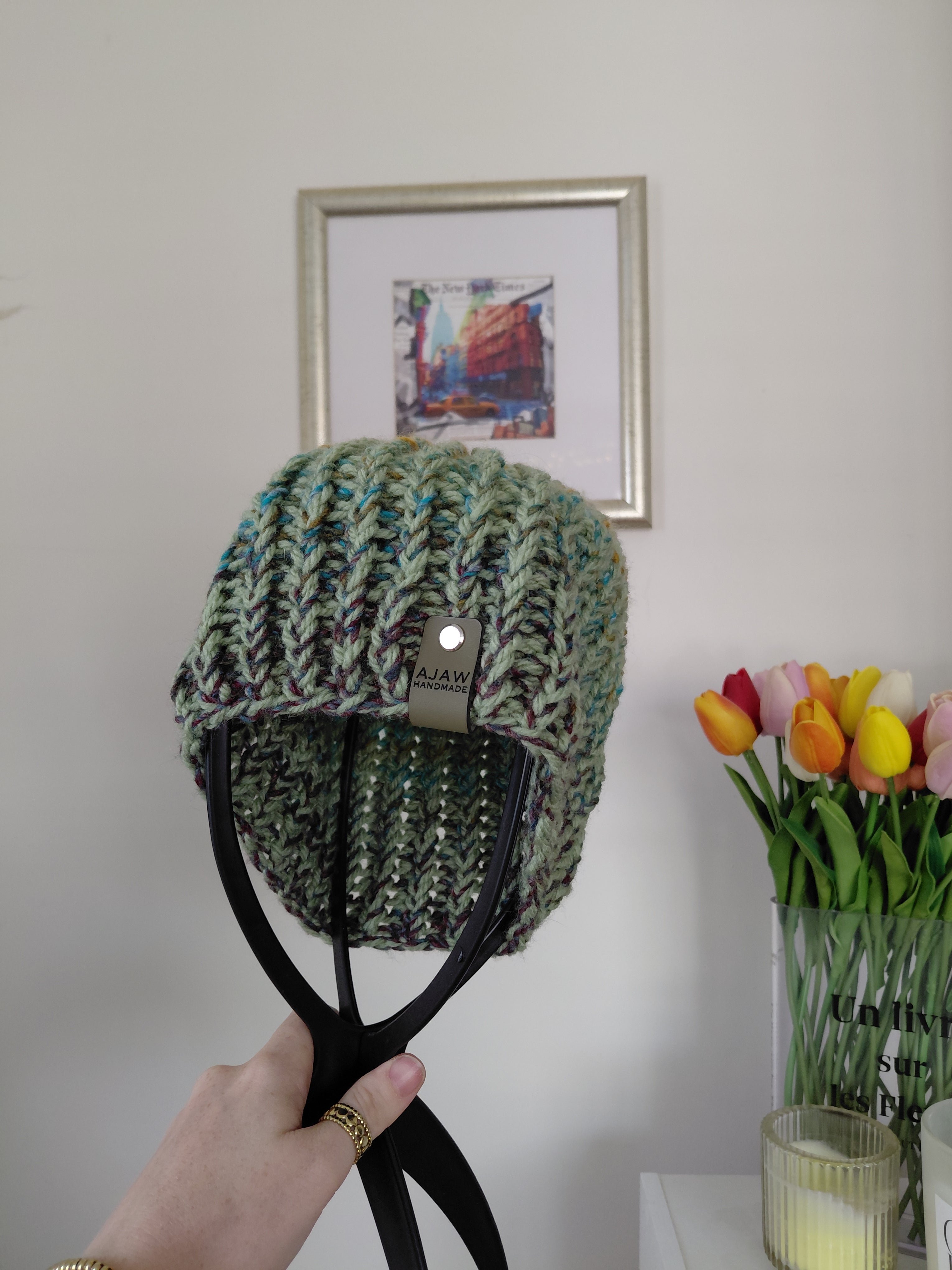 Classic knitted beanie - handmade adult warm hat