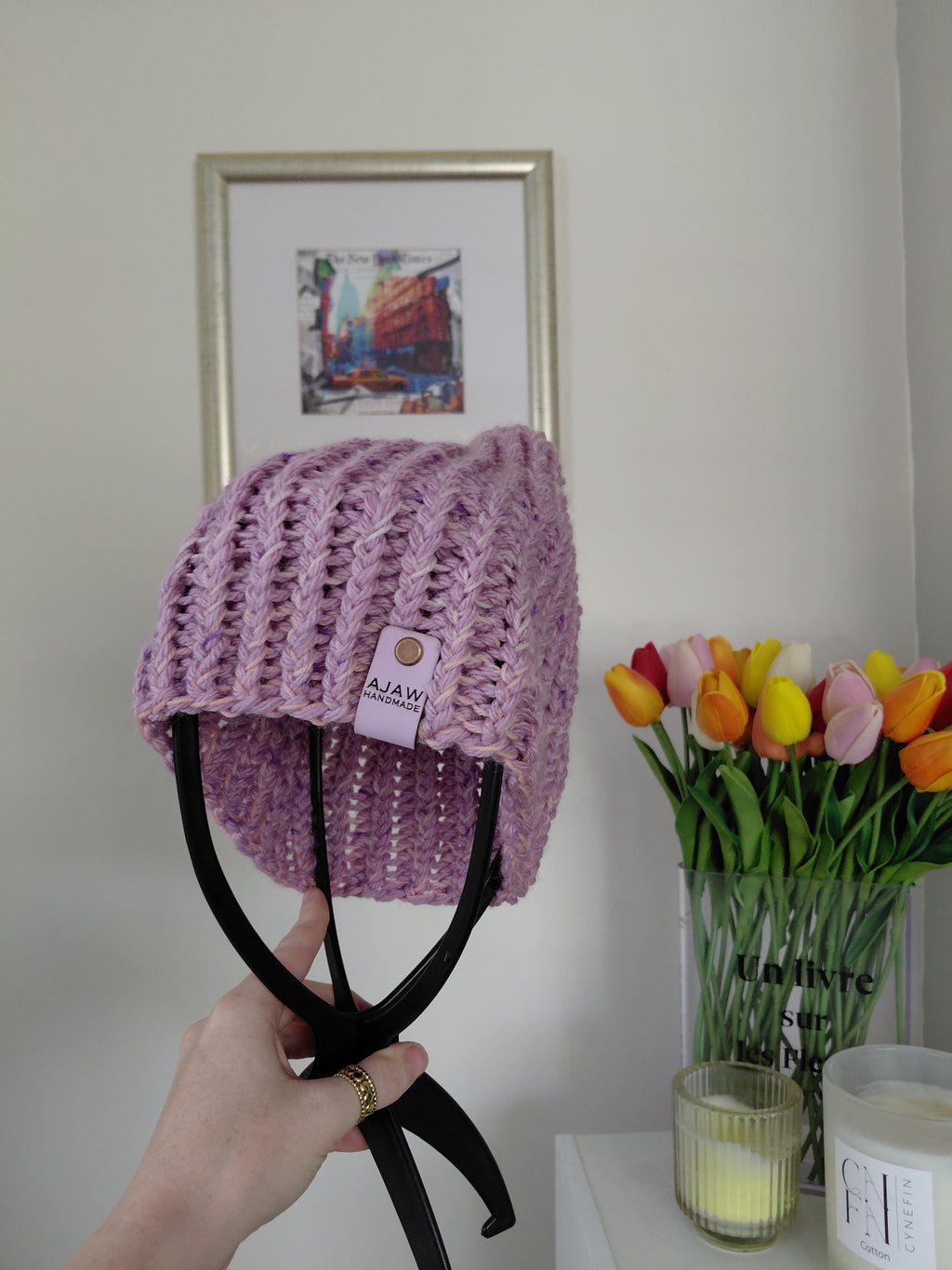Classic knitted beanie - handmade adult warm hat