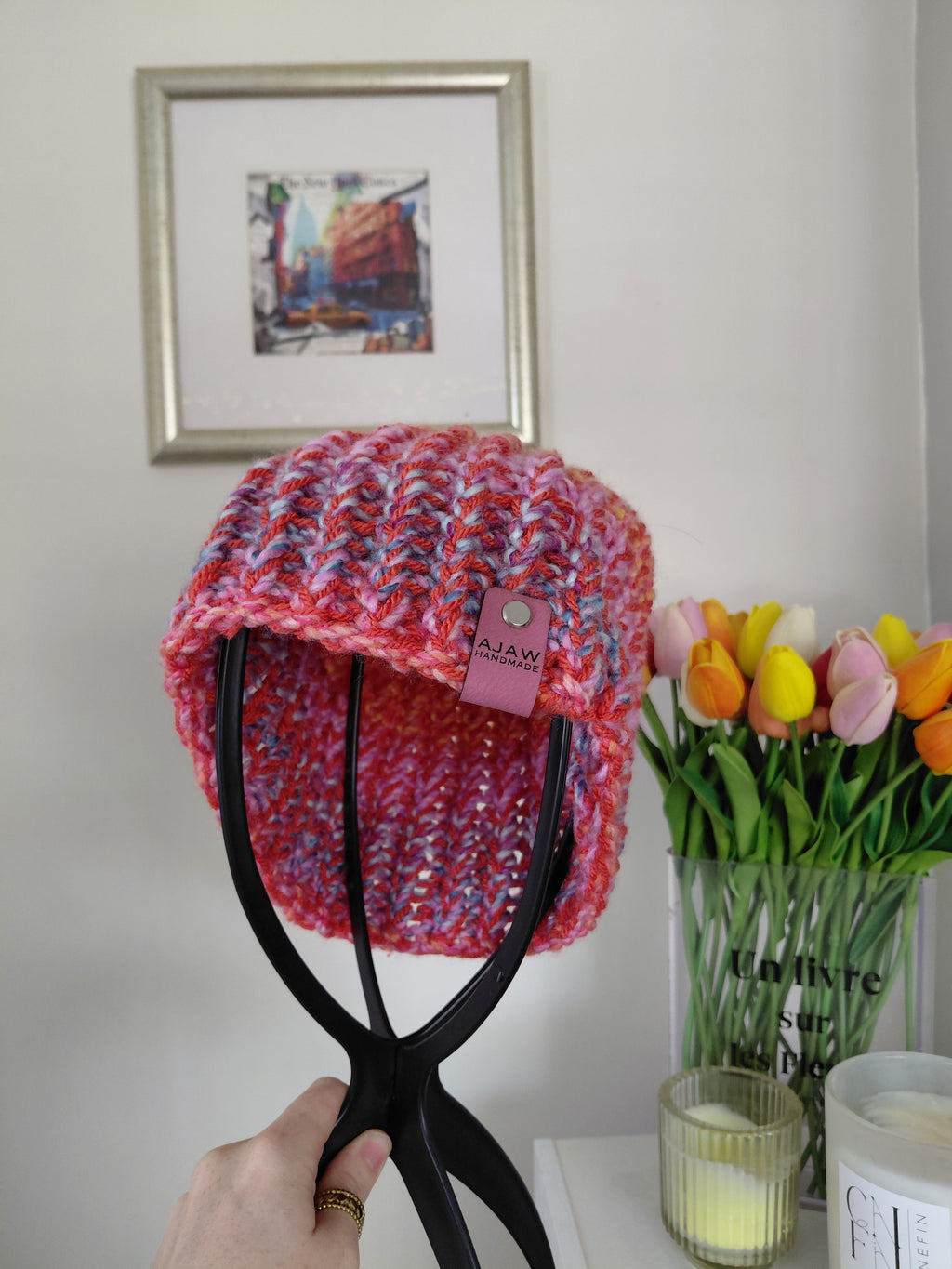 Classic knitted beanie - handmade adult warm hat