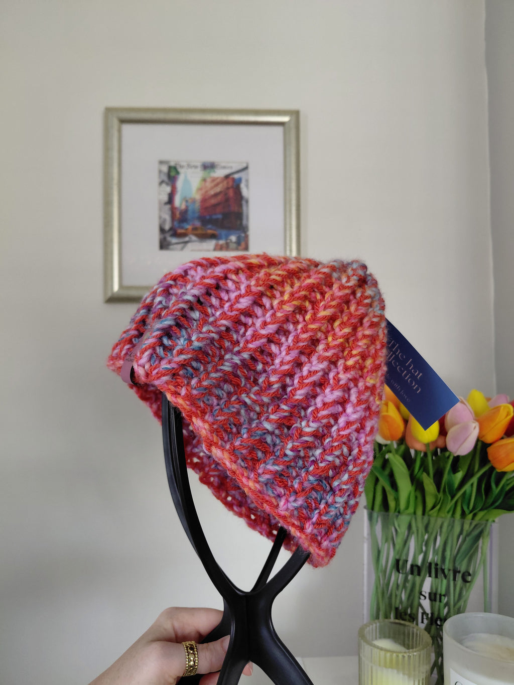 Classic knitted beanie - handmade adult warm hat