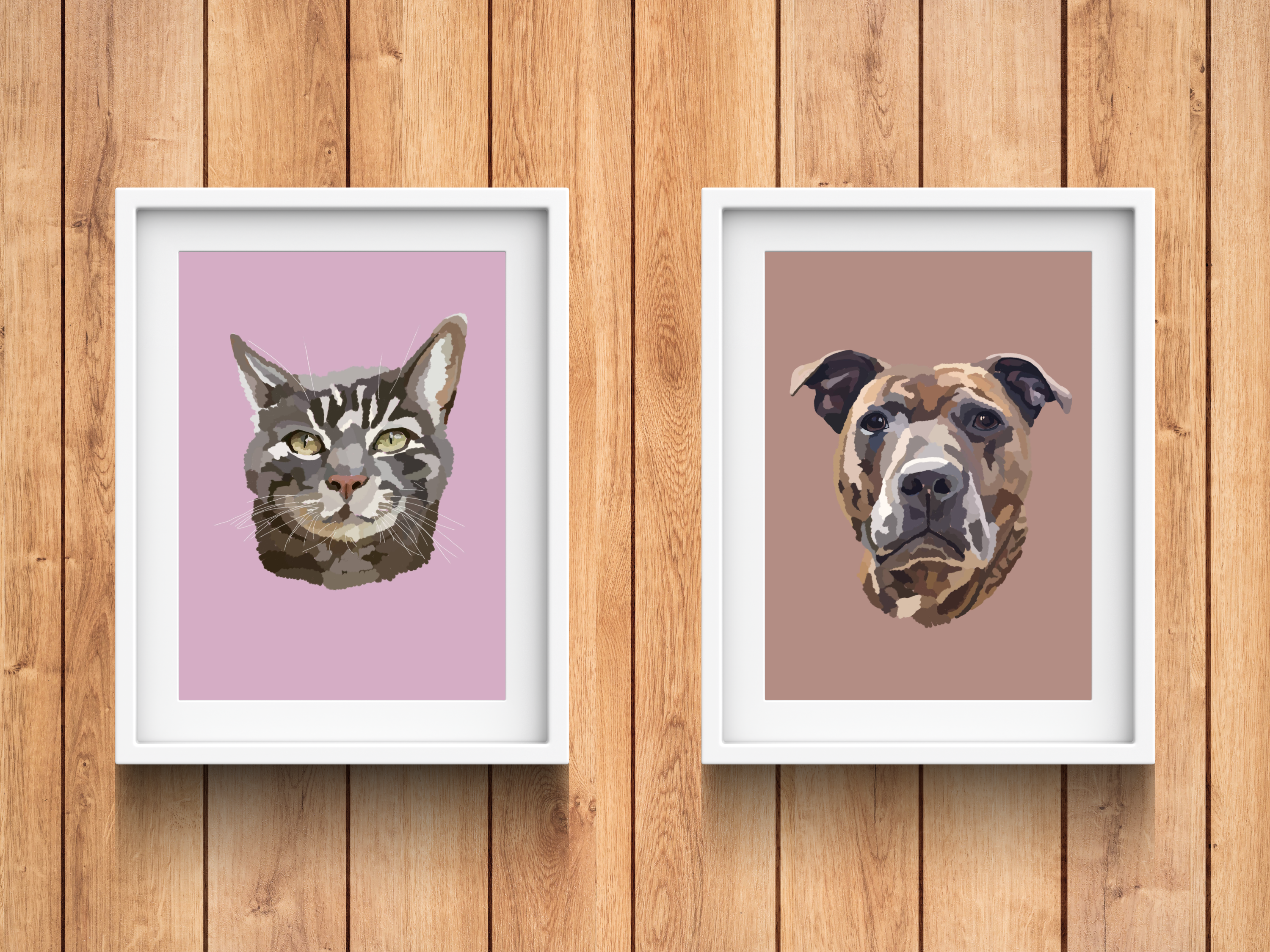 Custom pet portrait: personalised animal art (digital download)