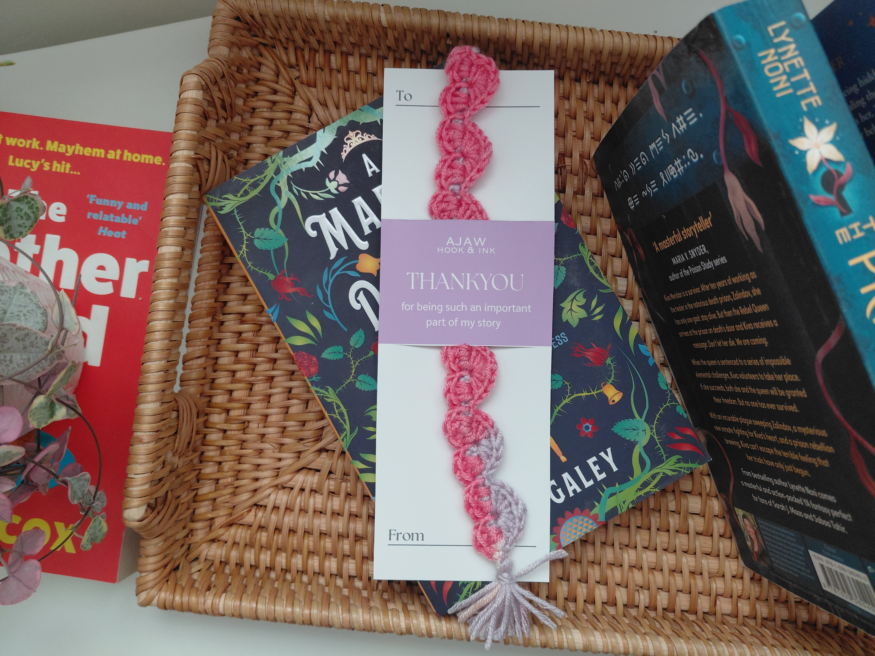 Heartless Heart Crochet Bookmark | Pink Book Lover Gift