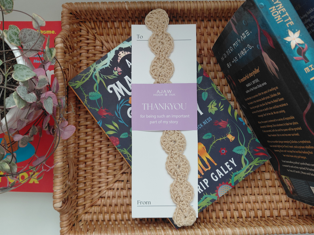 Linked Circles Crochet Bookmark | Handmade Cotton Page Marker
