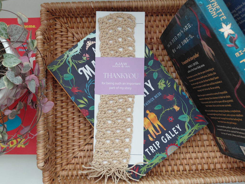Bookmark - 100% cotton - crochet hand made page saver - great teacher appreciation gift