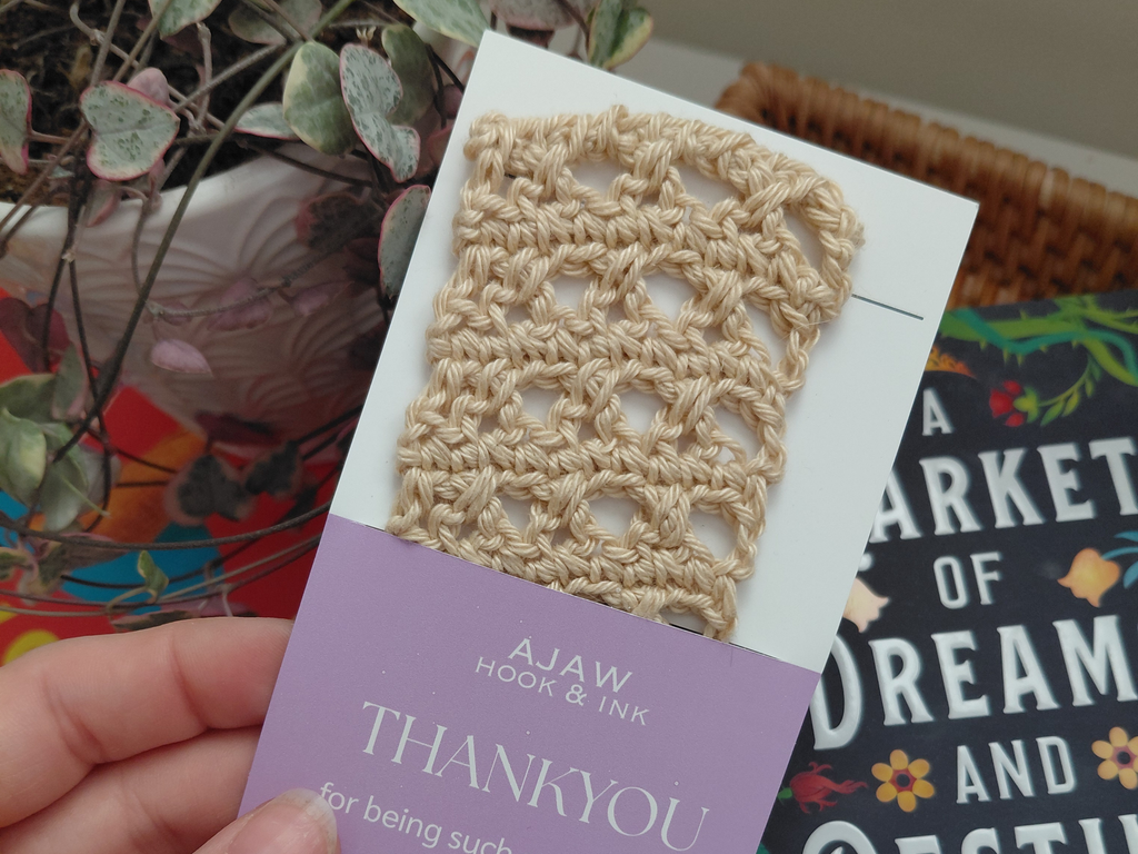 Bookmark - 100% cotton - crochet hand made page saver - great teacher appreciation gift