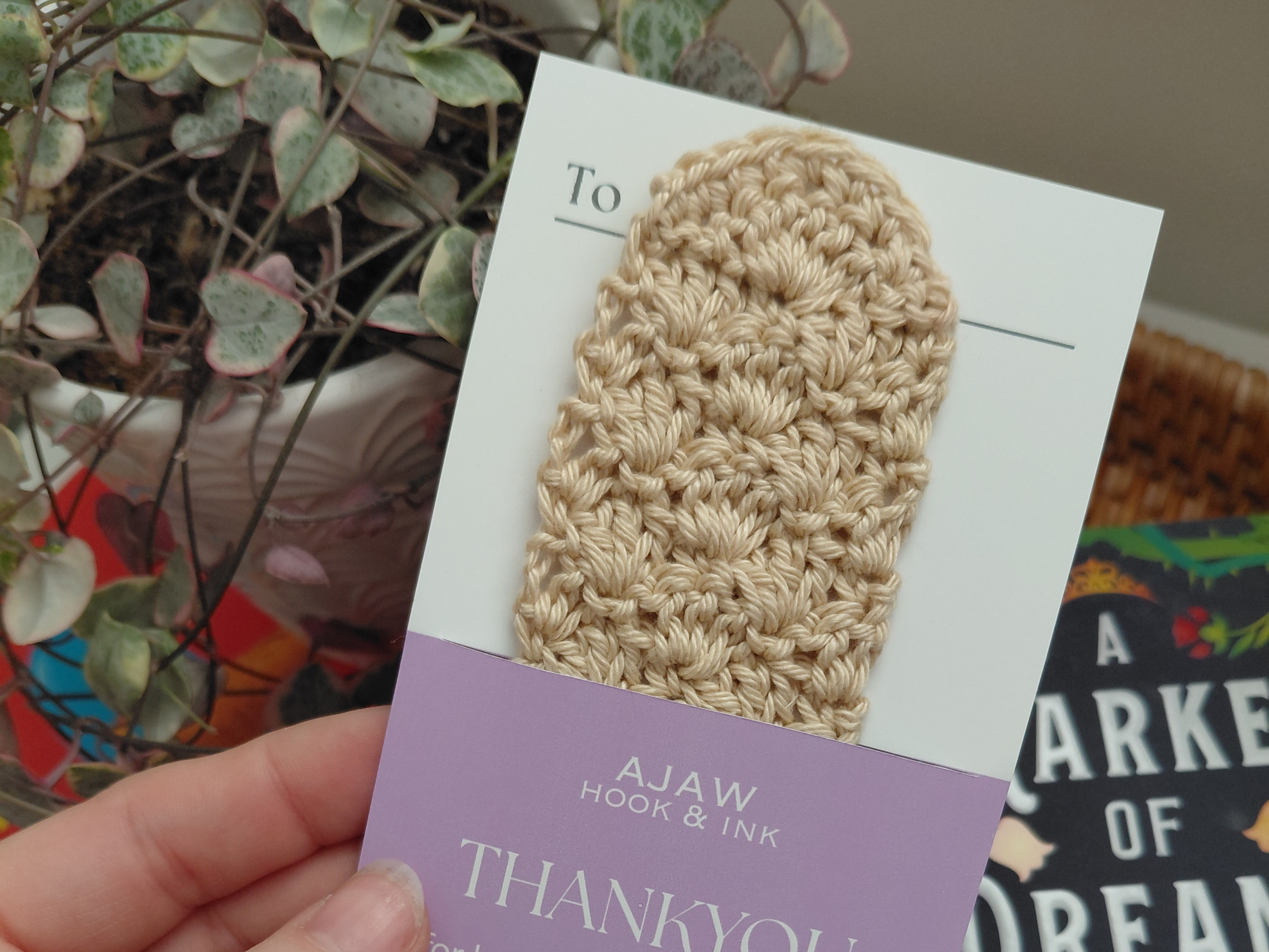 Bookmark - 100% cotton - crochet hand made page saver - great teacher appreciation gift