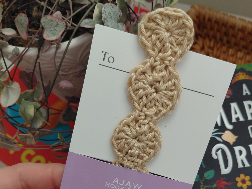 Bookmark - 100% cotton - crochet hand made page saver - great teacher appreciation gift