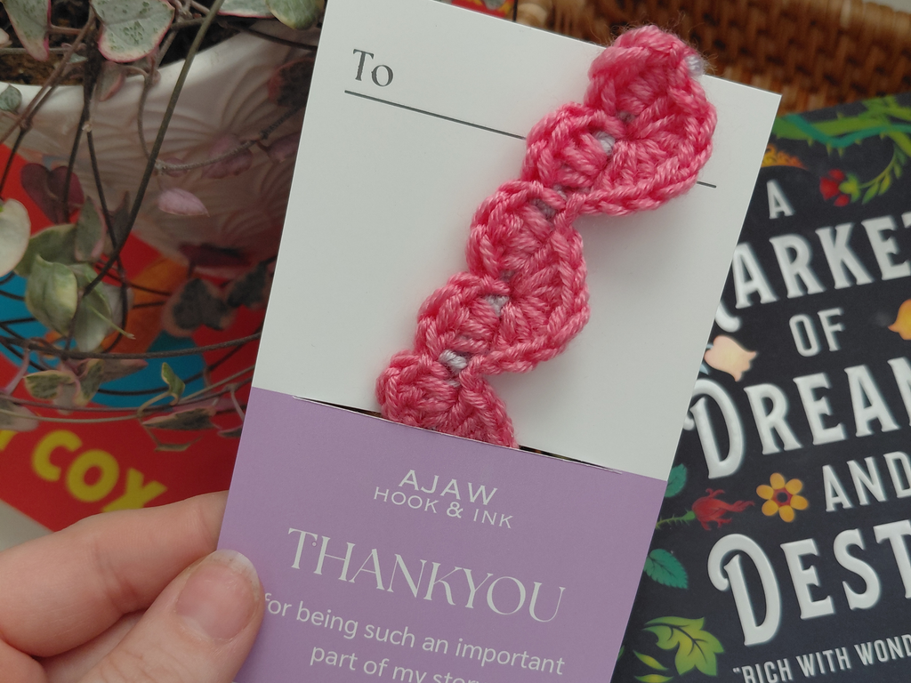 Bookmark - 100% cotton - crochet hand made page saver - great teacher appreciation gift