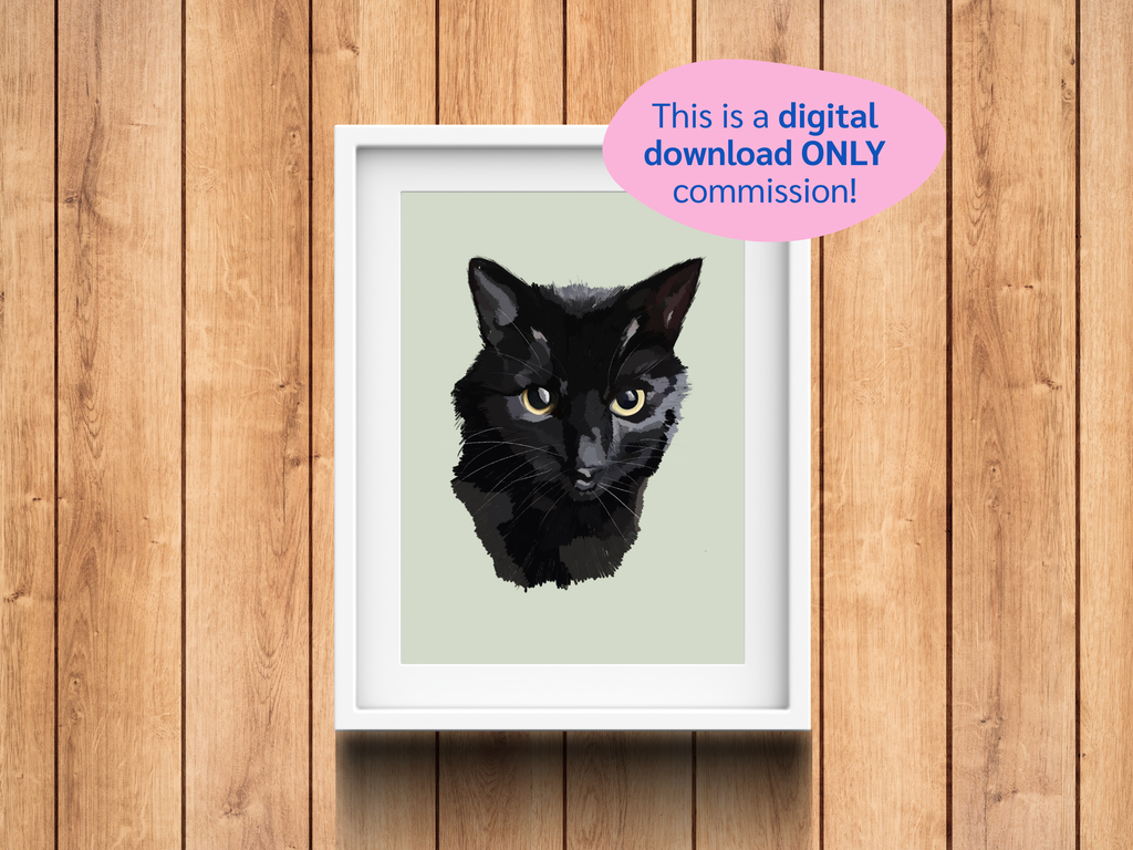 Custom pet portrait: personalised animal art (digital download)