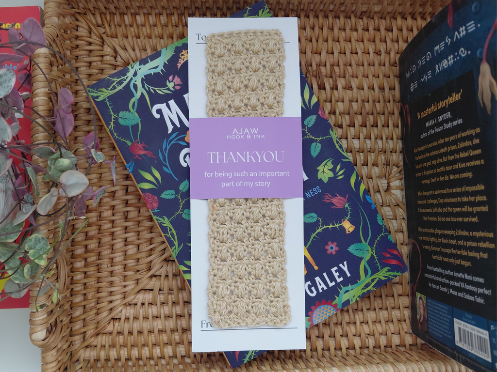 Textured Cotton Crochet Bookmark | Handmade Reader Gift