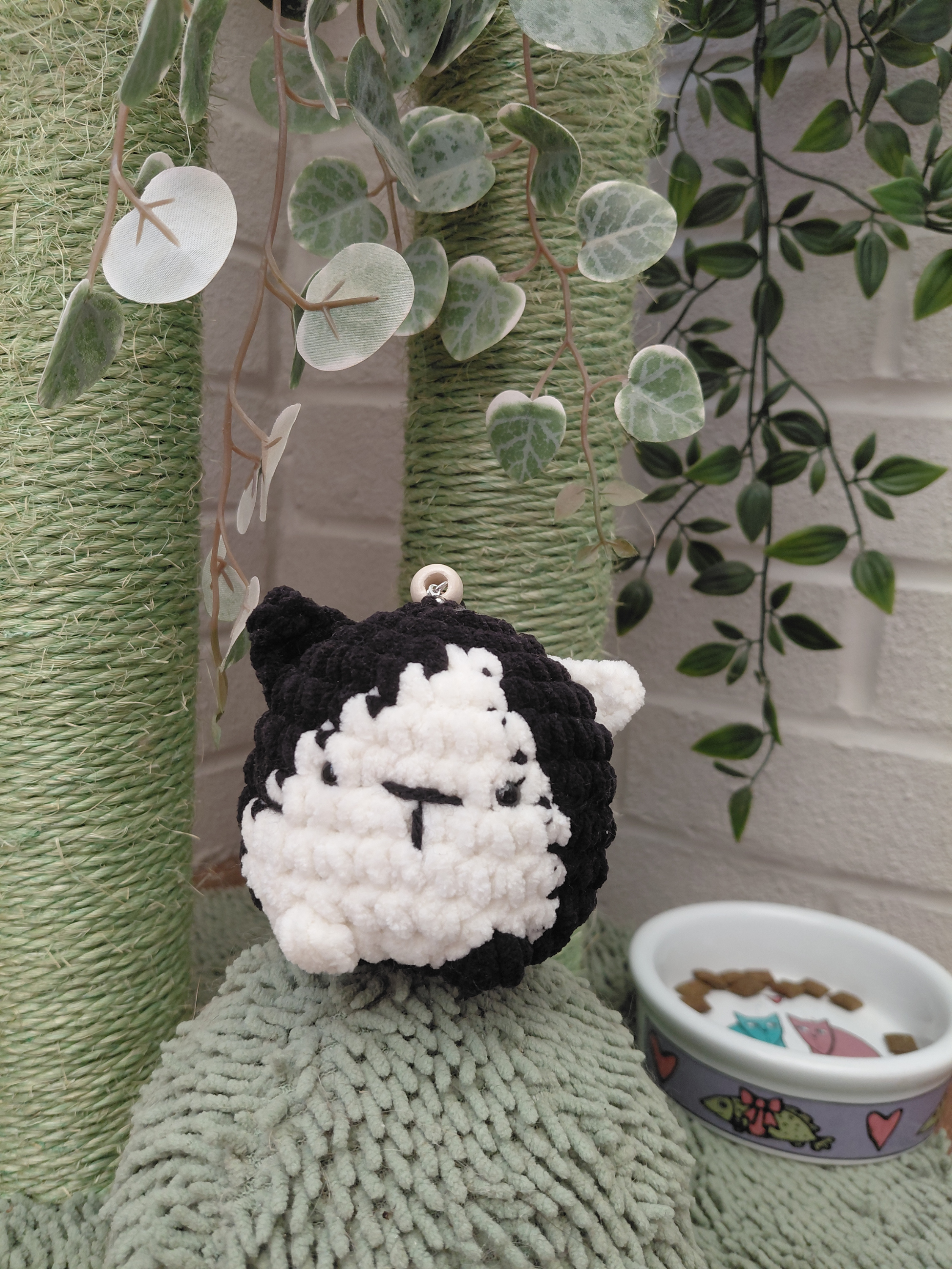 Crochet Cat Keyring & Bag Charm | Handmade Cat Lover Gift