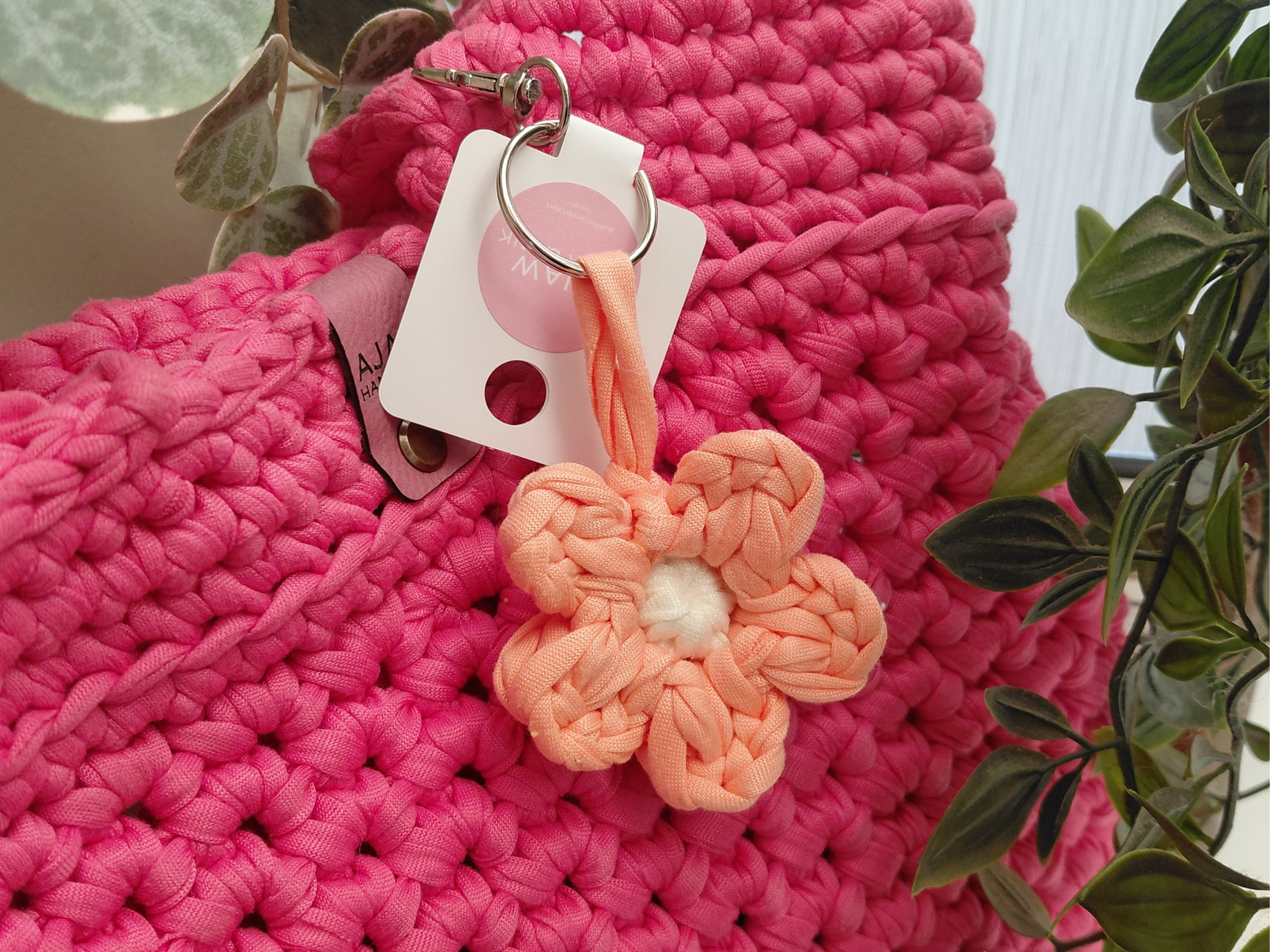 Crochet Daisy Keyring & Bag Charm | Handmade Small Gift