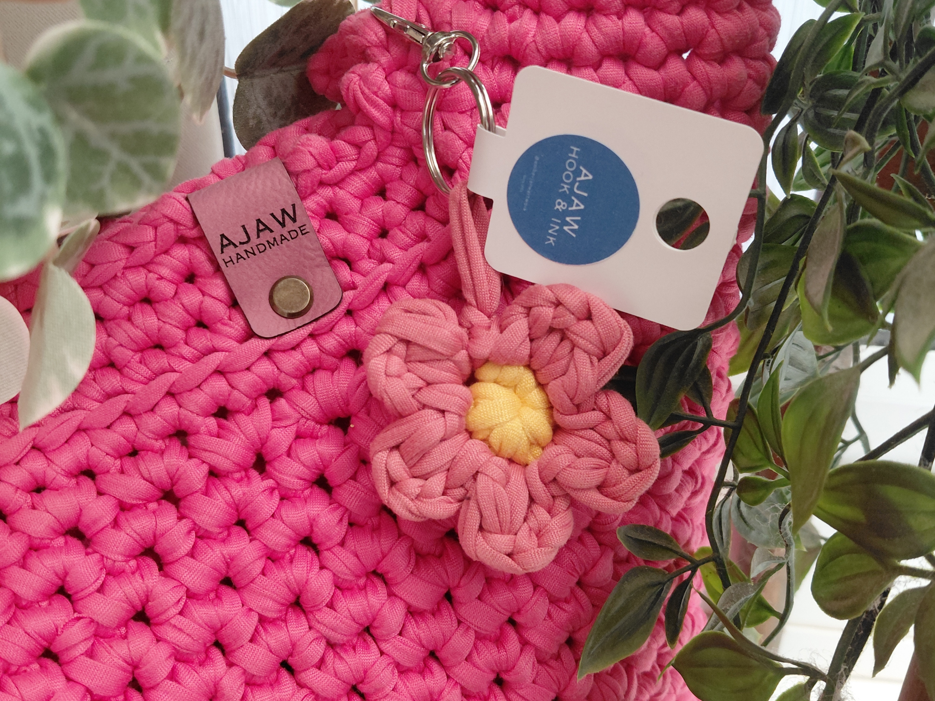 Crochet Daisy Keyring & Bag Charm | Handmade Small Gift