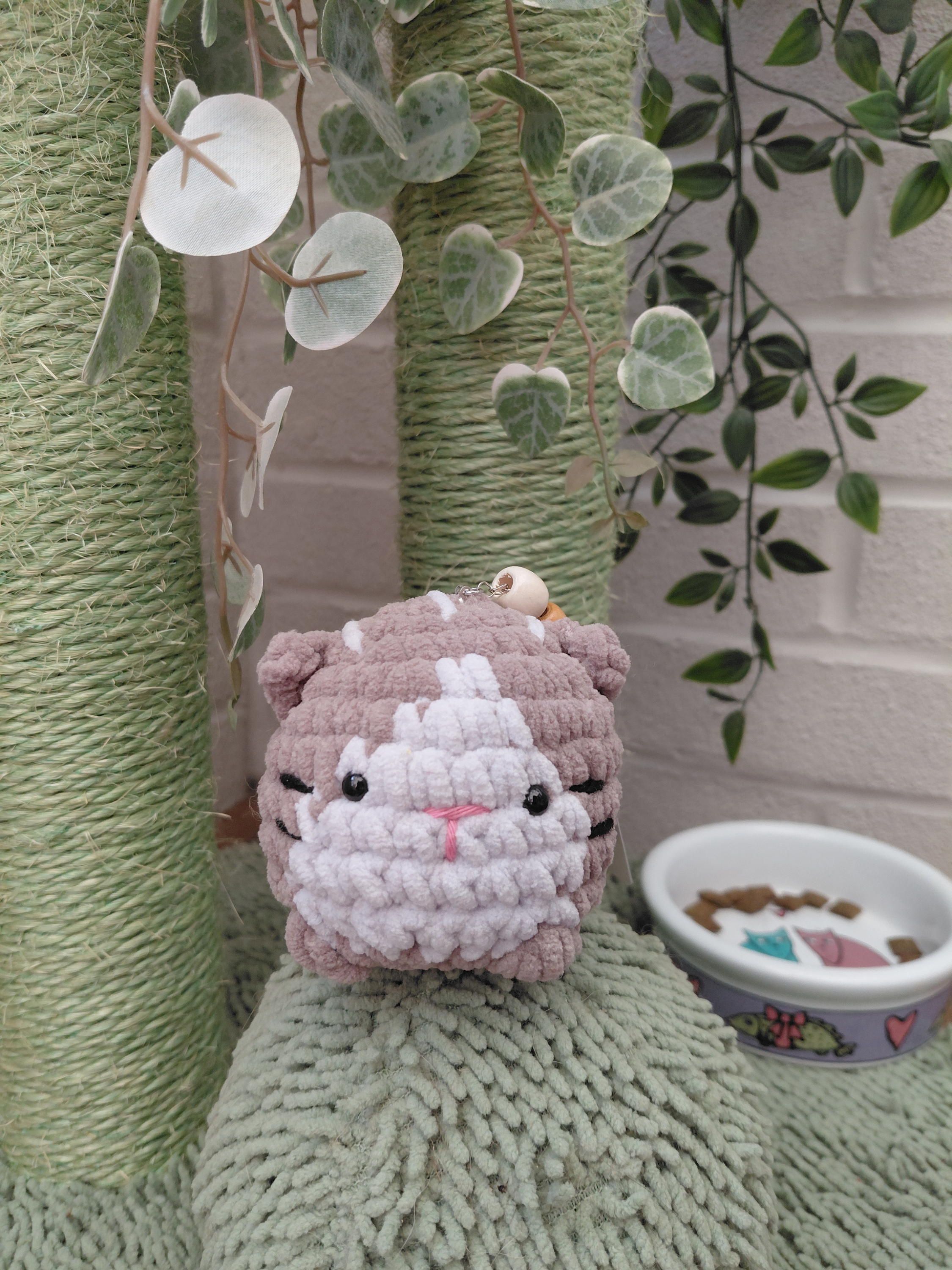 Crochet Cat Keyring & Bag Charm | Handmade Cat Lover Gift