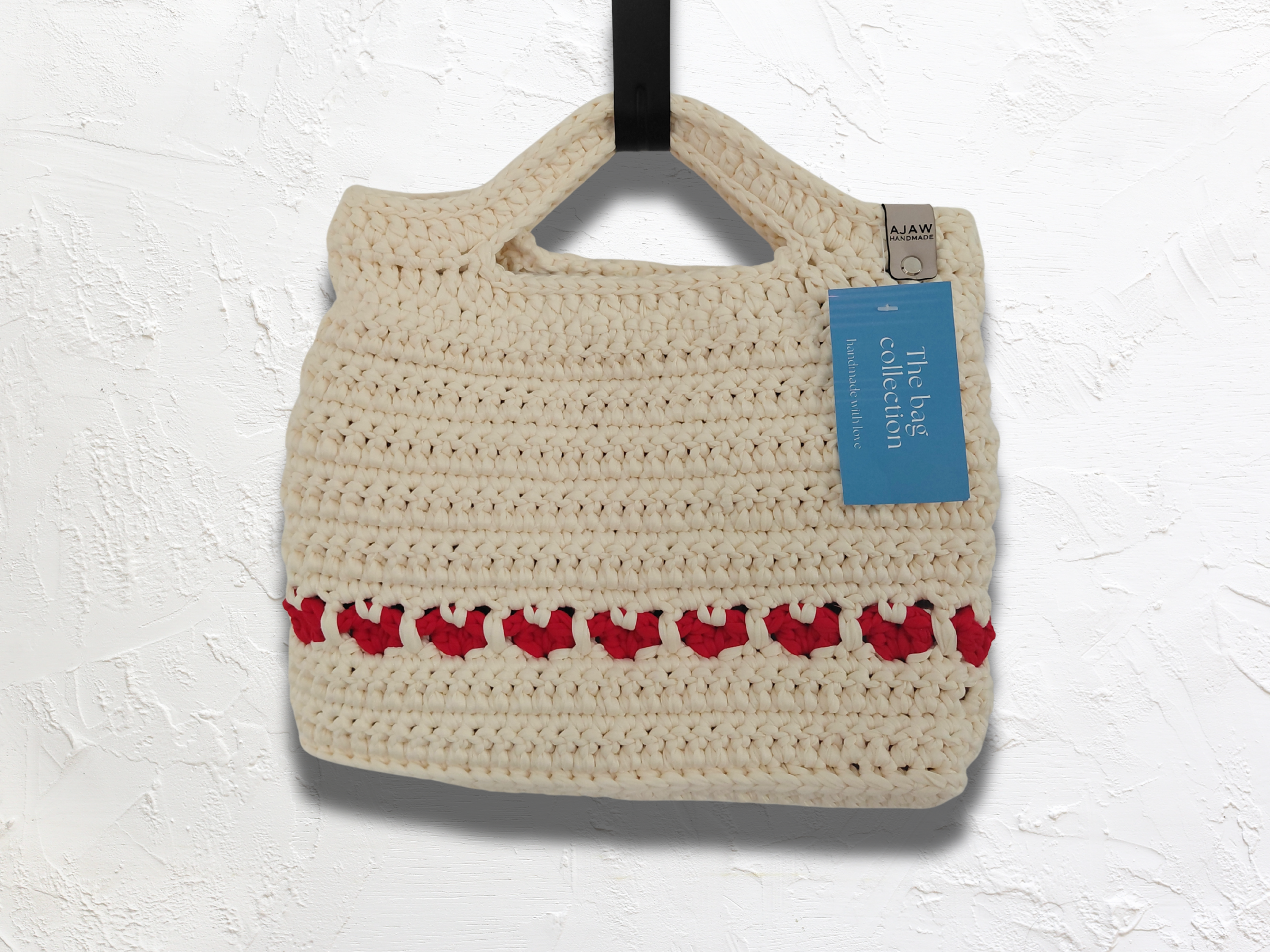 Heart bag with zipper - one off piece